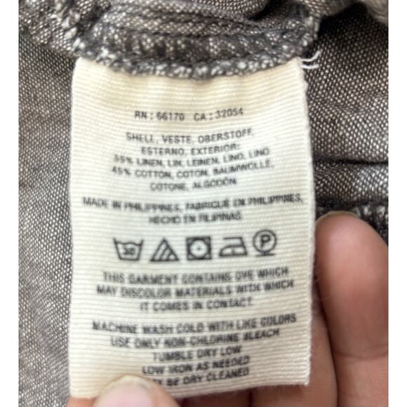 Anthropologie Hei Hei Marnie Sz S Shorts Gray Linen Pull On Cuffed Resort Beach - Picture 5 of 8